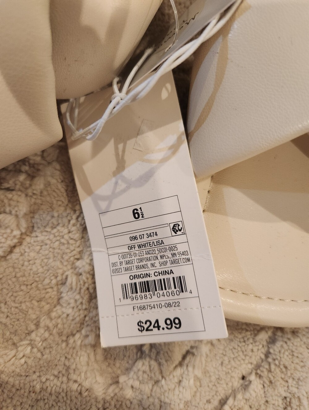 ✨️🥰NWT Women's Lisa Slide Sandals - A New Day Off White Cream - Picture 5 of 12